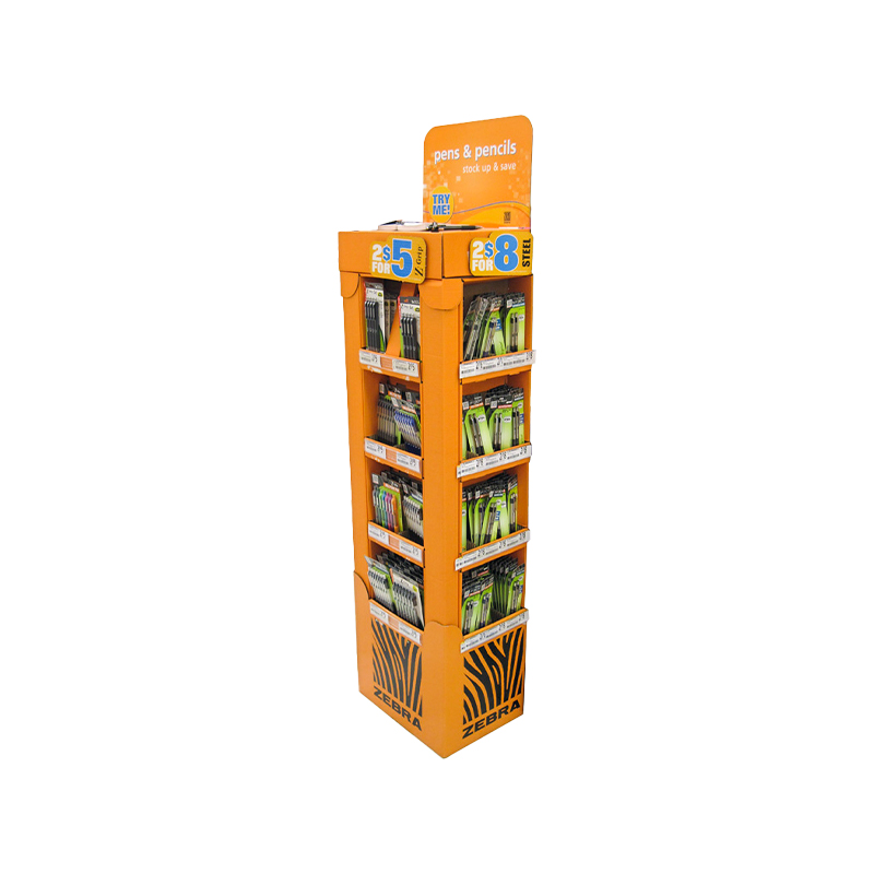 Affichage plitable à trois côtés Pantone Affichage pliable pour les stylos et crayons